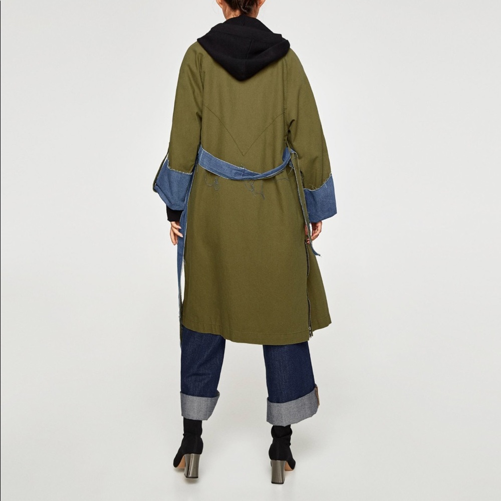 Last drop❗️Zara green jeans long coat - Picture 3 of 8